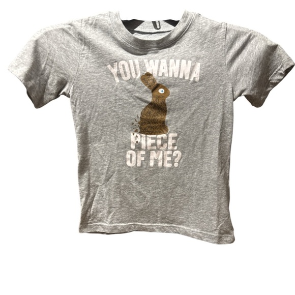 3/$20 Kids Graphic T-Shirt - “You Wanna Piece of Me?” Bunny Design, Size XS 6/7 - Picture 1 of 4